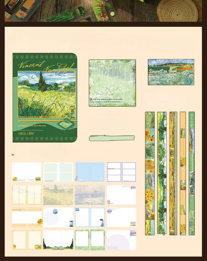 Monet and Van Gogh Oil Painting Series Journaling Kit Set