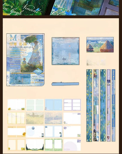 Monet and Van Gogh Oil Painting Series Journaling Kit Set