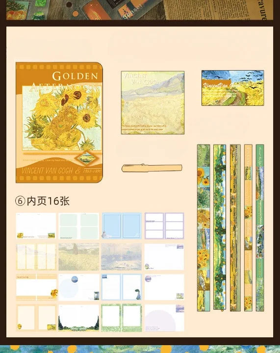 Monet and Van Gogh Oil Painting Series Journaling Kit Set