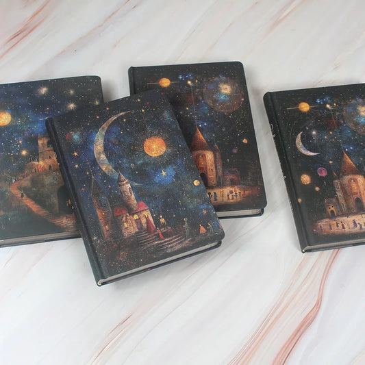 Moon & Stars Art Hardcover Notebook