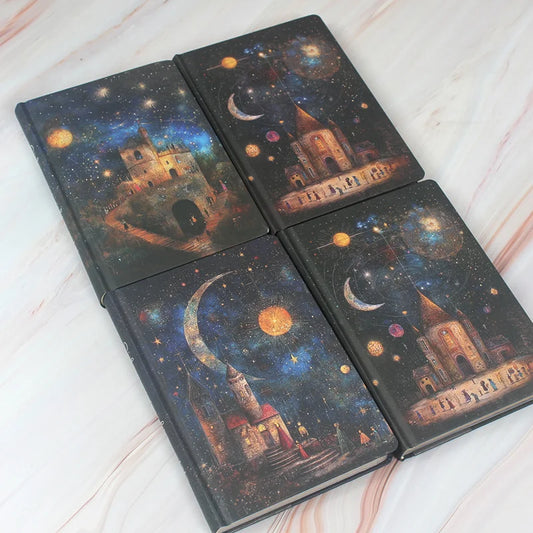 Moon & Stars Art Hardcover Notebook