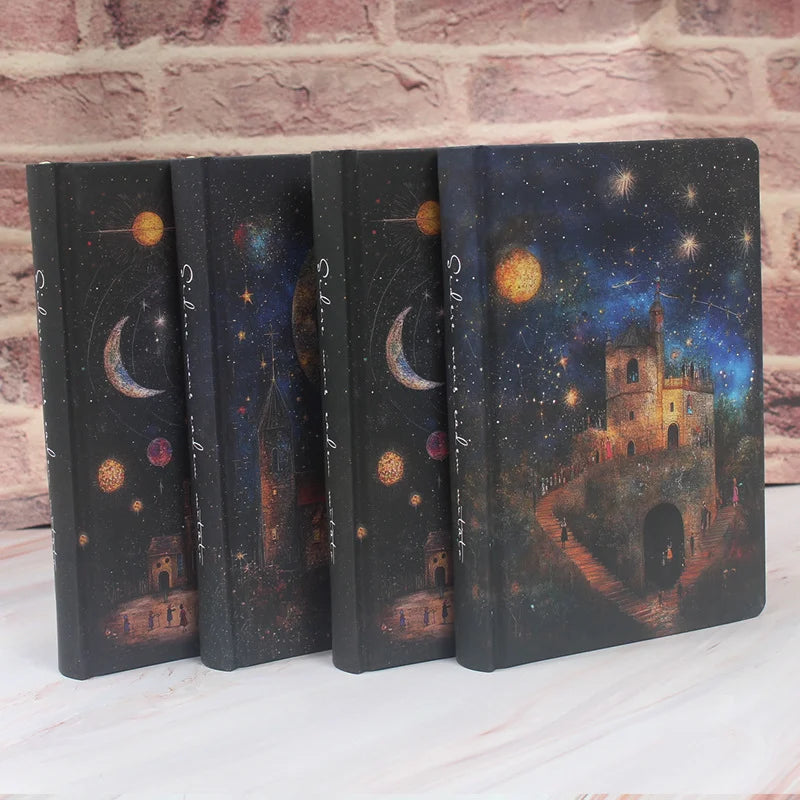 Moon & Stars Art Hardcover Notebook