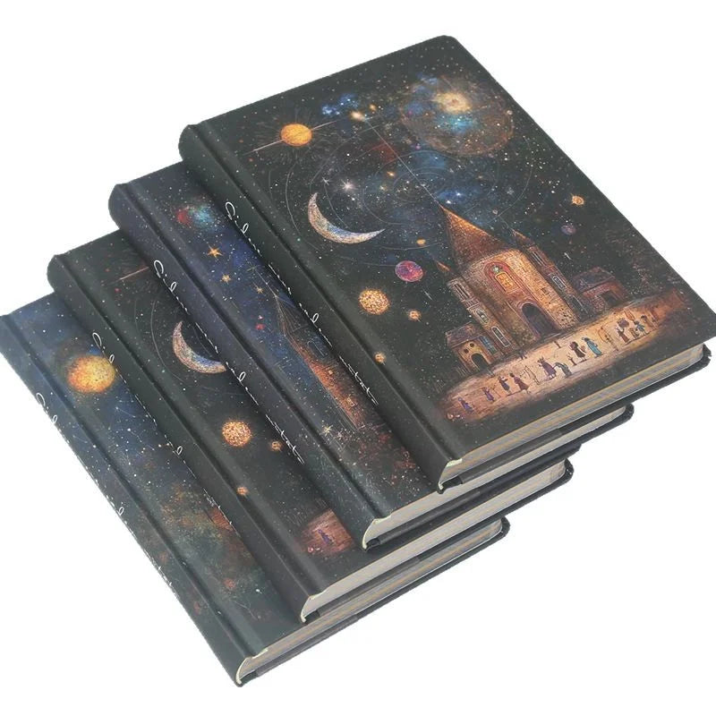 Moon & Stars Art Hardcover Notebook