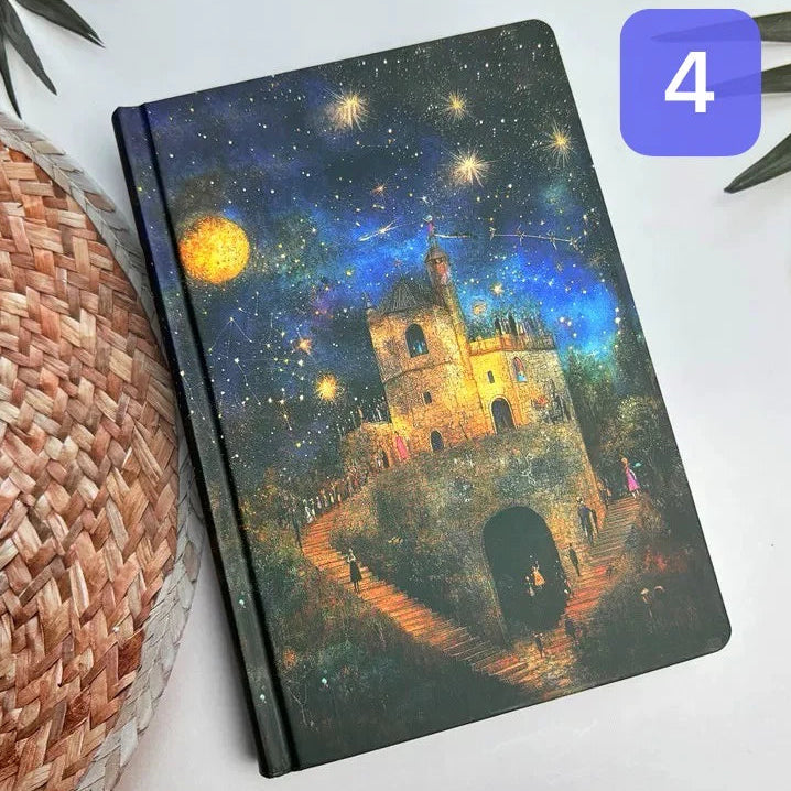 Moon & Stars Art Hardcover Notebook