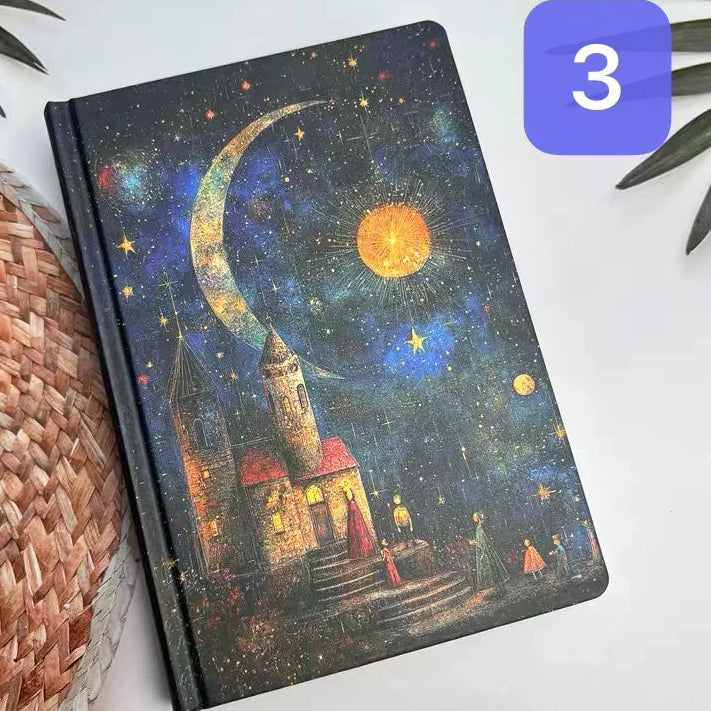 Moon & Stars Art Hardcover Notebook