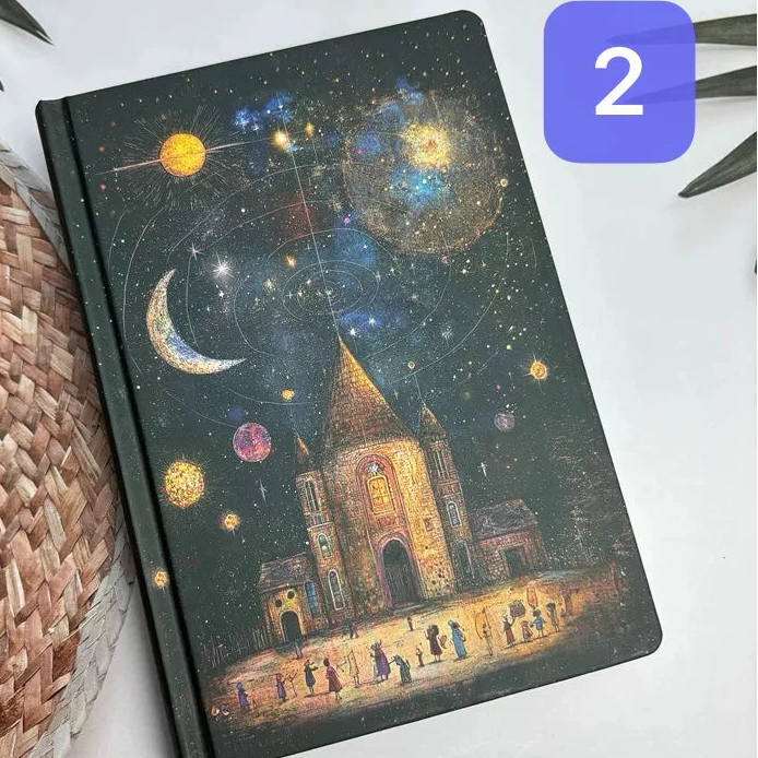 Moon & Stars Art Hardcover Notebook