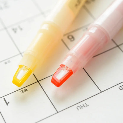 Morandi Color Hollow Nib Double Head Set Highlighter