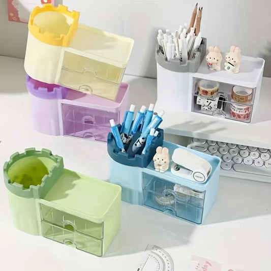 Castle Design Multi Functional Plastic Desk Organizer