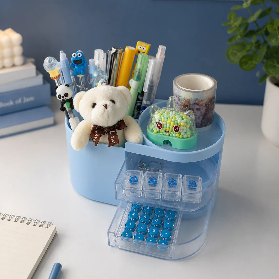 Multiple Compartments Cosmetic and Stationery Storage Box