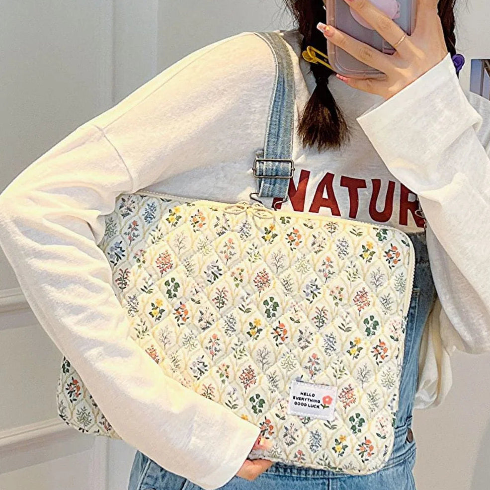 Multicolor Floral Quilted Table Laptop & Tablet Sleeve