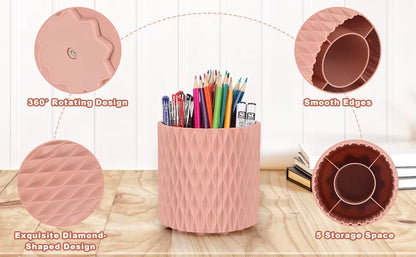 Revolving Pencil Holder and Makeup Organizer Box
