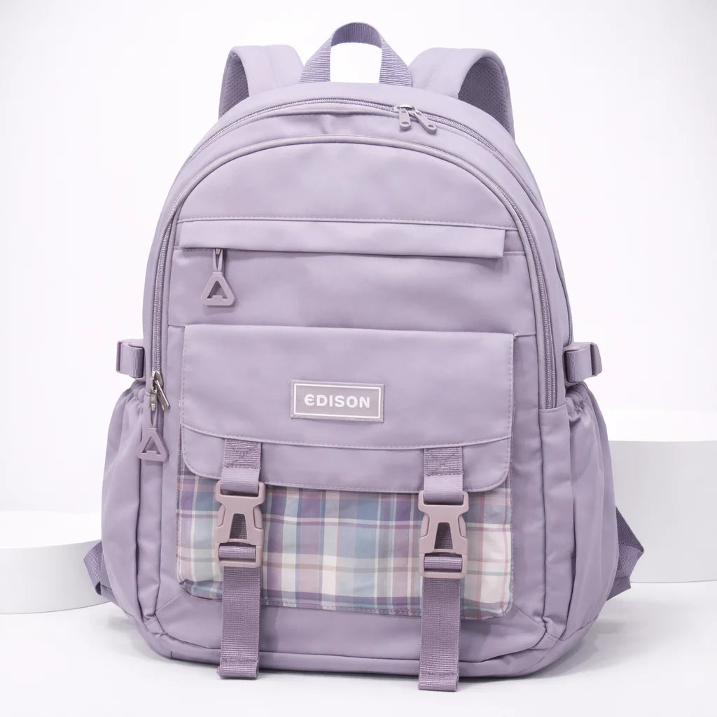Multiple Compartments Checked Buckle Bag