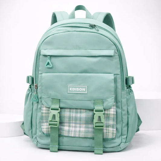 Multiple Compartments Checked Buckle Bag