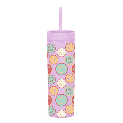 New Printed Plastic Cup with Straw