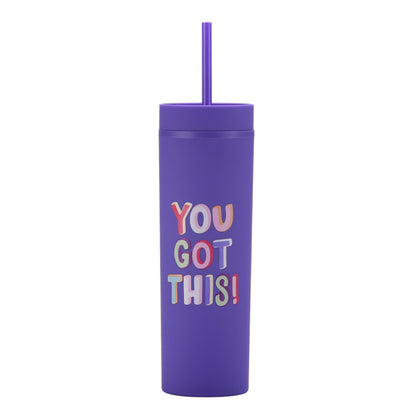New Printed Plastic Cup with Straw