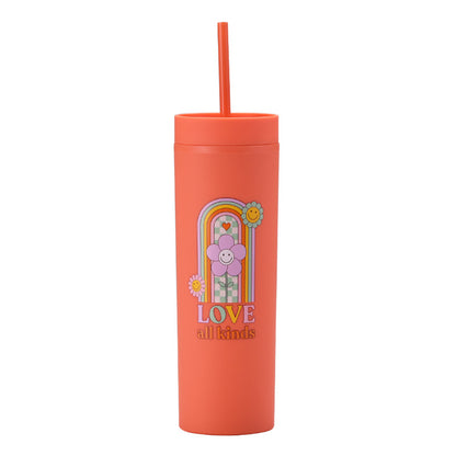 New Printed Plastic Cup with Straw