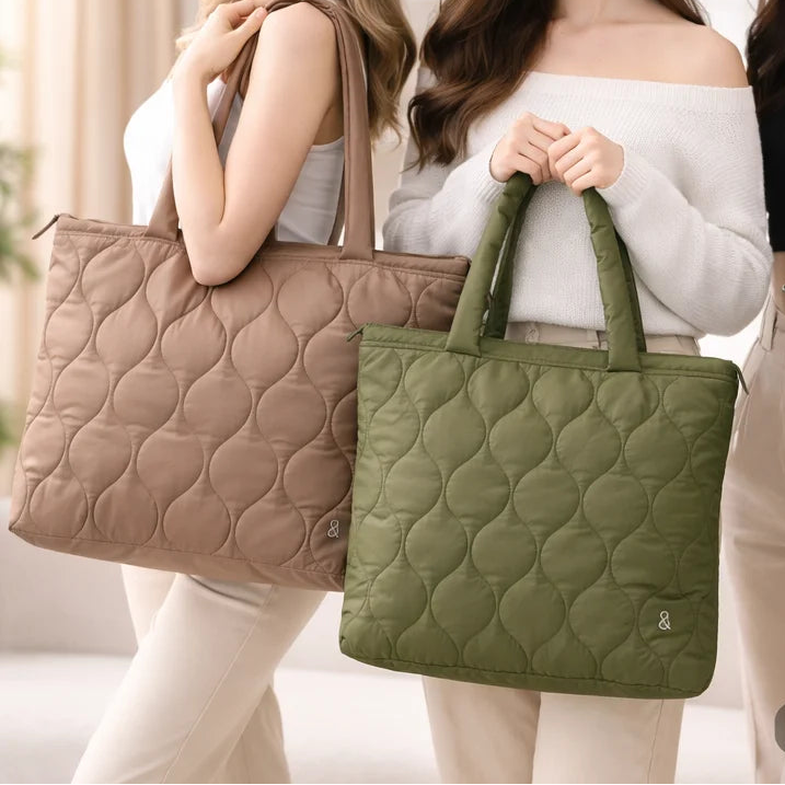 New Quilted Shoulder n Tote Bag