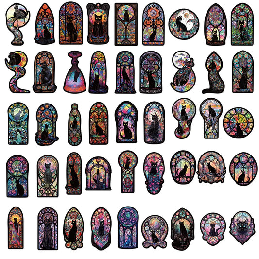 Gothic Dark Cat Stickers Pack
