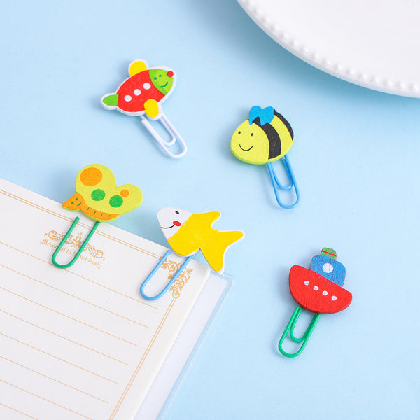 Animal Cartoon Painted Wooden 3D Paper Clip