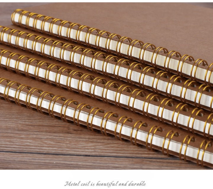 Kraft Cover Grid/Dotted/Lined/Blank  Spiral Notebook