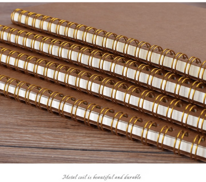 Kraft Cover Grid/Dotted/Lined/Blank  Spiral Notebook