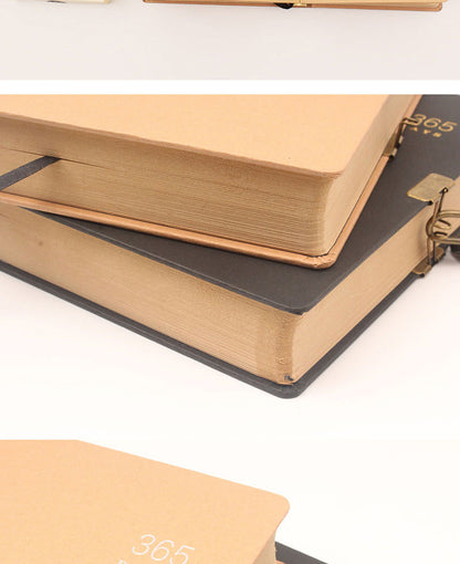 Retro 365 Plain Paged Planner Journal With Lock