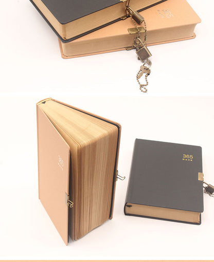 Retro 365 Plain Paged Planner Journal With Lock