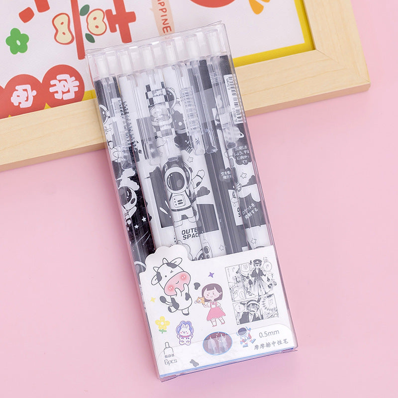 Cute Japanese Anime Printed Erasable Gel Pen-Set of 6