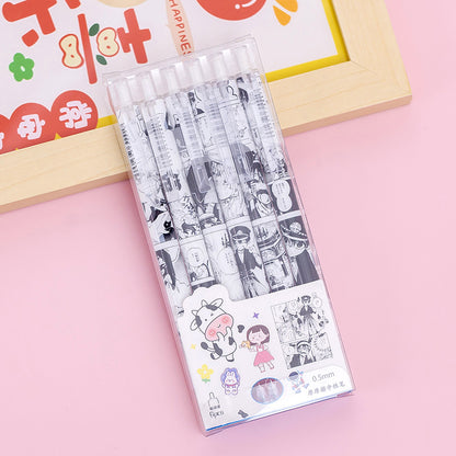 Cute Japanese Anime Printed Erasable Gel Pen-Set of 6