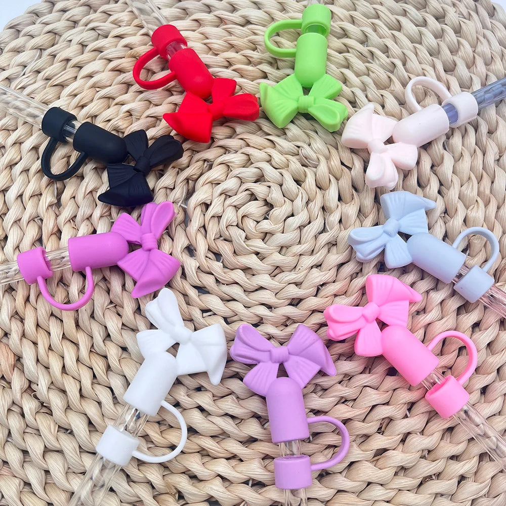 Cute Bow Straw Tip Covers For Tumbler