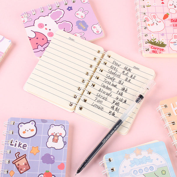 Cute Mini Bear A7 Spiral Notebook-Set Of 4