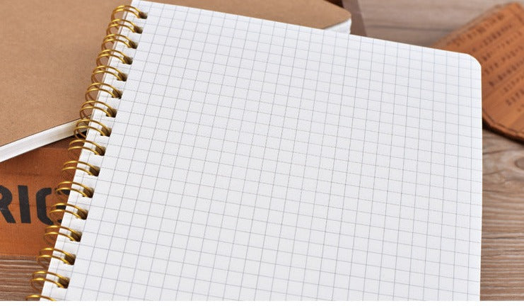 Kraft Cover Grid/Dotted/Lined/Blank  Spiral Notebook