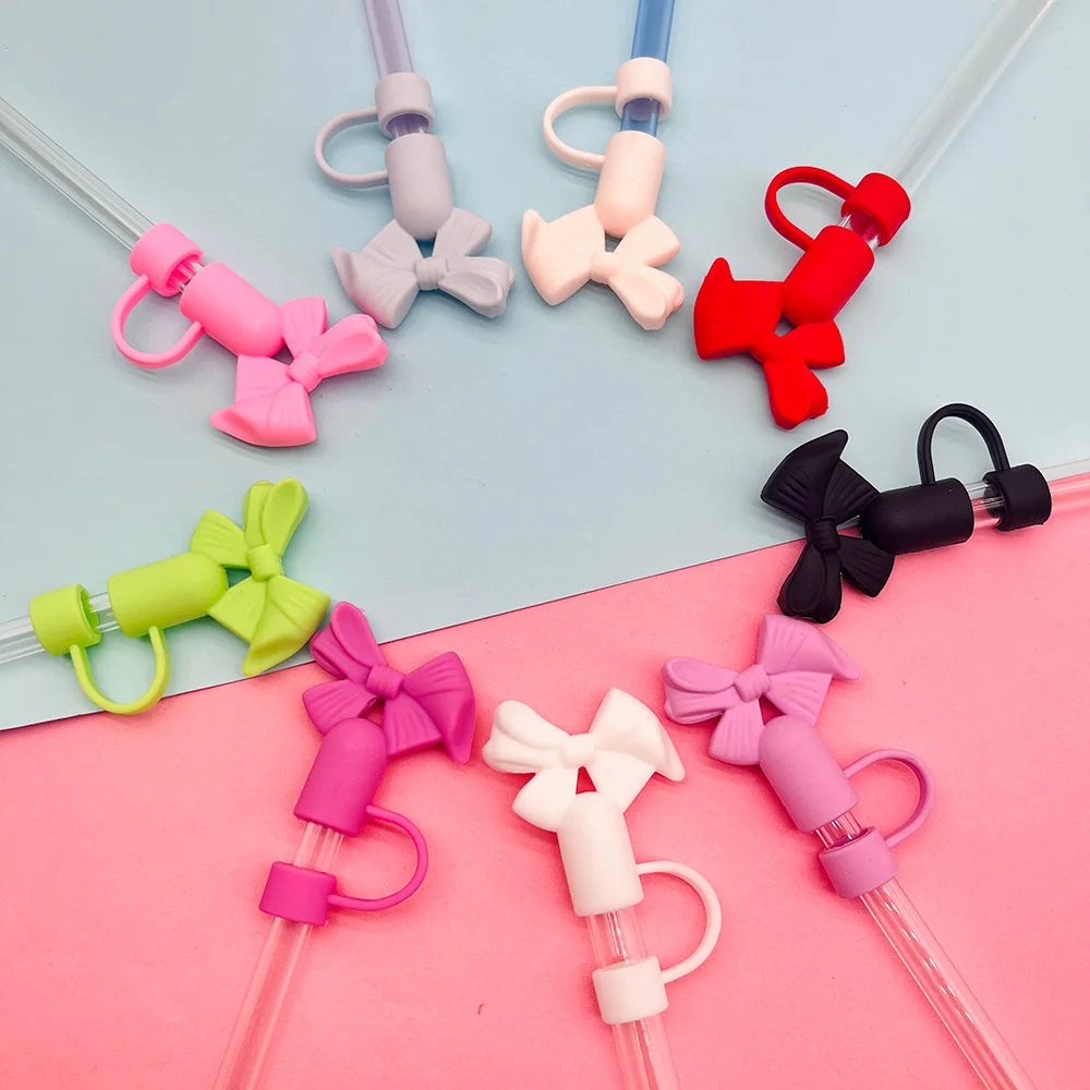 Cute Bow Straw Tip Covers For Tumbler
