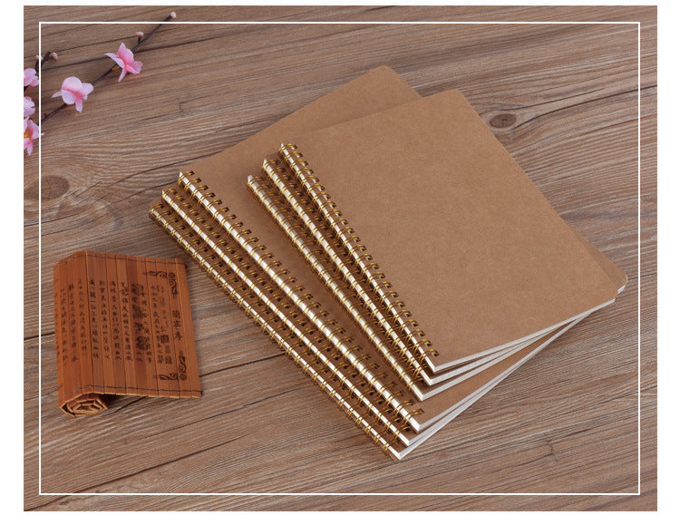Kraft Cover Grid/Dotted/Lined/Blank  Spiral Notebook
