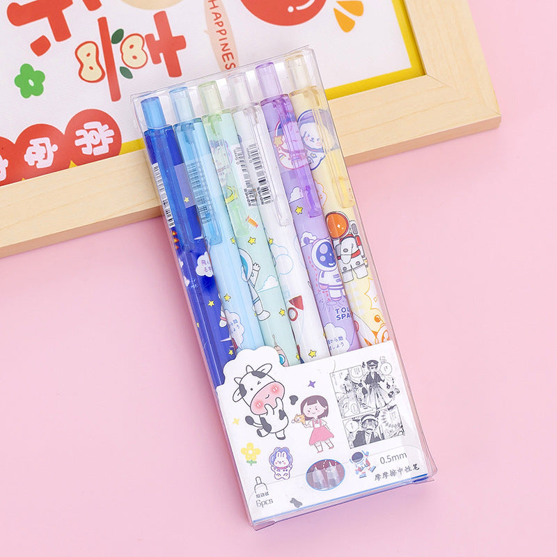 Cute Japanese Anime Printed Erasable Gel Pen-Set of 6
