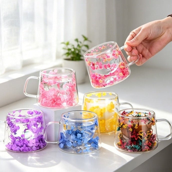 Floral Paradise Glass Cup