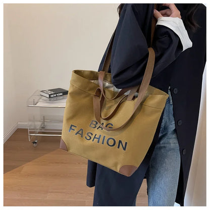 Retro Canvas Tote & Shoulder Bag