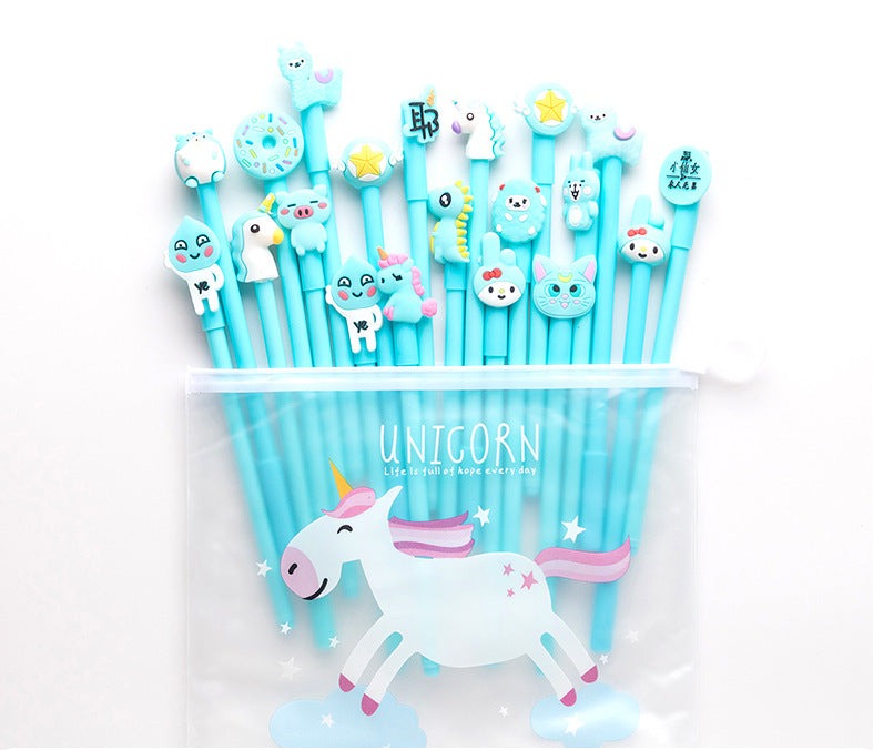 Blue unicorn Gel Pen Set of 10