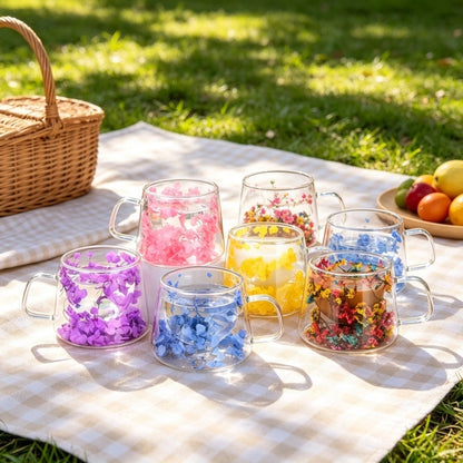 Floral Paradise Glass Cup