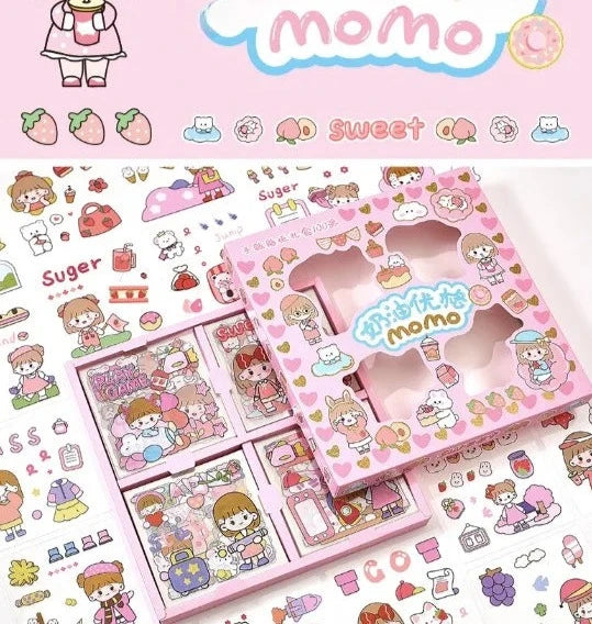 PET Girl Cute Gift MOMO Stickers Box