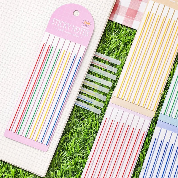 PET Ultra-Thin Strip Lined Fluorescent Post-It Sticky Note