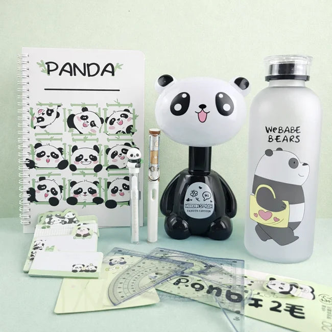 Cute Panda Gift Stationery Set With Lamp