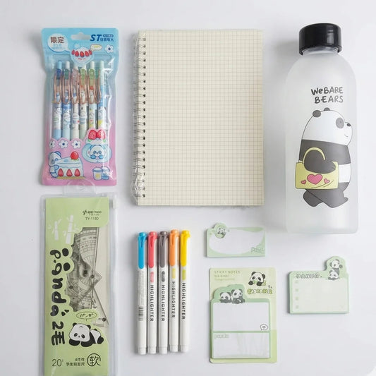 Panda Stationery Deal with Water Bottle