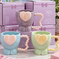 Pastel Heart Handle Ceramic Mug