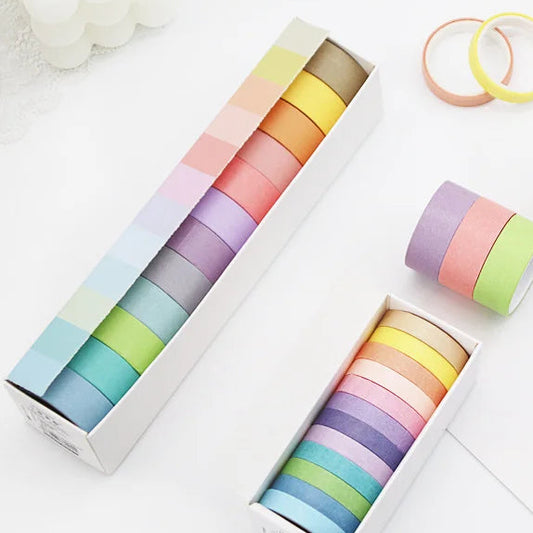 12 Pcs Rainbow Pastel Washi Tape Set