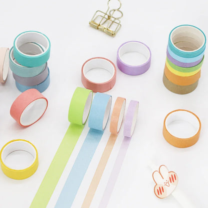 12 Pcs Rainbow Pastel Washi Tape Set