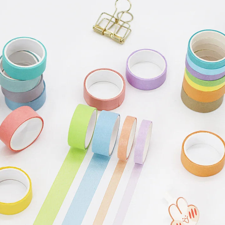 12 Pcs Rainbow Pastel Washi Tape Set