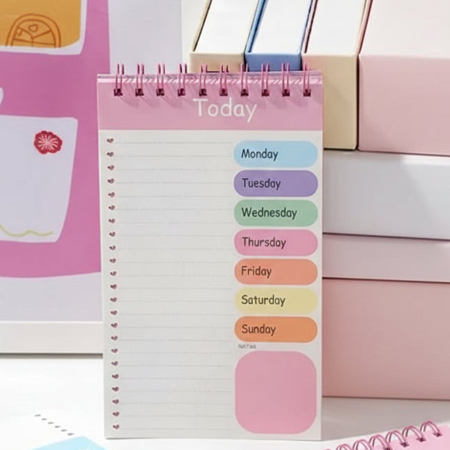 Pastel Color Planner PP Cover Flip-Up Notepad