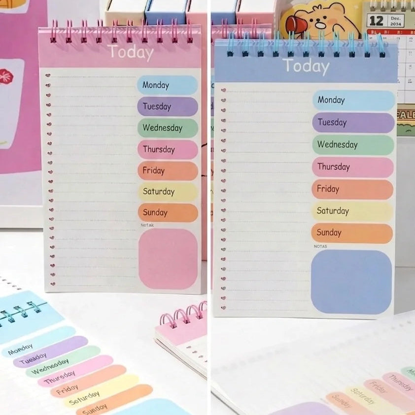 Pastel Color Planner PP Cover Flip-Up Notepad