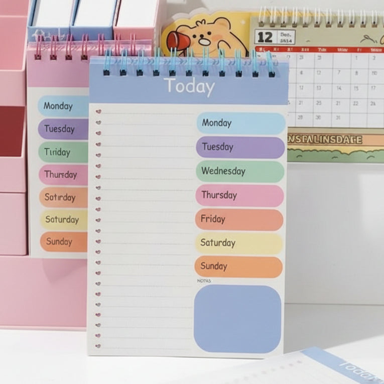 Pastel Color Planner PP Cover Flip-Up Notepad